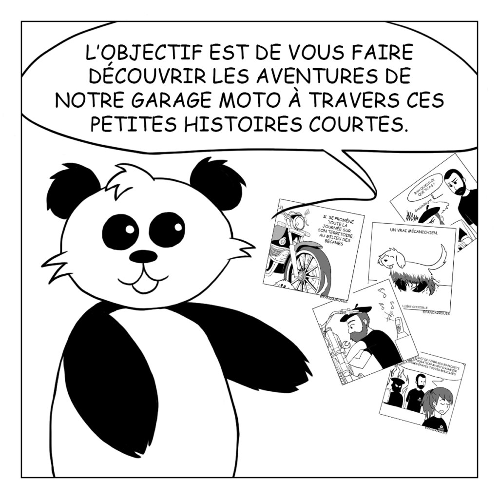 Bande Dessiné de l'équipe de Panda 2 Roues